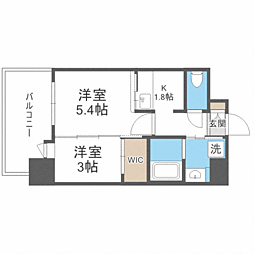 エンクレスト博多駅前ART 2Kの間取図画像