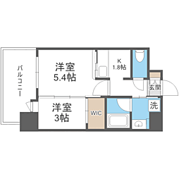 エンクレスト博多駅前ART 2Kの間取図画像