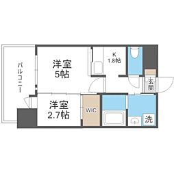 エンクレスト博多駅前ART 2Kの間取図画像