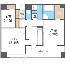 エンクレスト博多プレミア 2LDKの間取図画像
