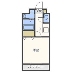 レジディア博多2 1Kの間取図画像