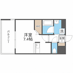 エンクレスト天神MARK 1Kの間取図画像