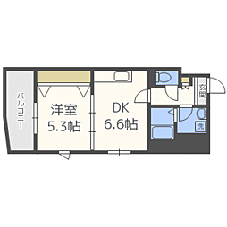 スタンドリバー天神南 1DKの間取図画像
