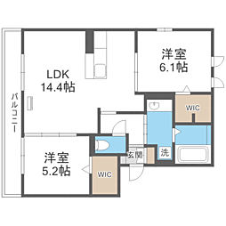 フェリオ 2LDKの間取図画像