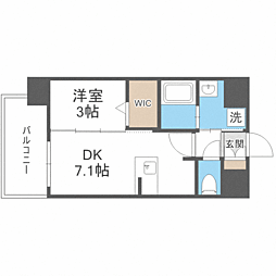 エンクレスト博多駅南BASE 1DKの間取図画像