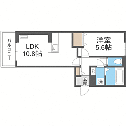 ルフレ香椎駅東 1LDKの間取図画像