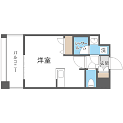 エンクレスト天神PORT ワンルームの間取図画像