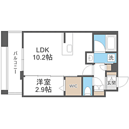 エンクレスト天神PORT 1LDKの間取図画像