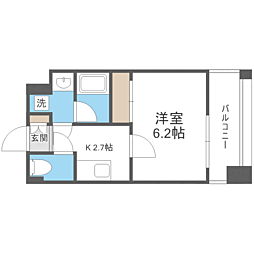エンクレスト天神PORT 1Kの間取図画像