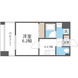 エンクレスト天神PORT 1Kの間取図画像