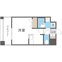 エンクレスト天神PORT ワンルームの間取図画像