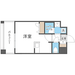 エンクレスト天神PORT ワンルームの間取図画像
