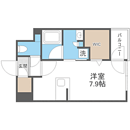 エンクレスト空港前 ワンルームの間取図画像