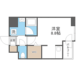 エンクレスト空港前 ワンルームの間取図画像