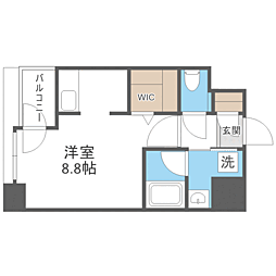 エンクレスト空港前 ワンルームの間取図画像