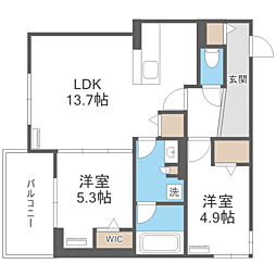 GrandValley博多 2LDKの間取図画像