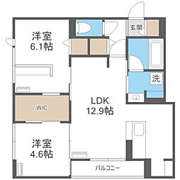 GrandValley博多 2LDKの間取図画像