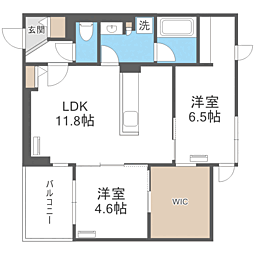 GrandValley博多 2LDKの間取図画像