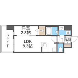 ブランシエスタ千早RJR 1LDKの間取図画像
