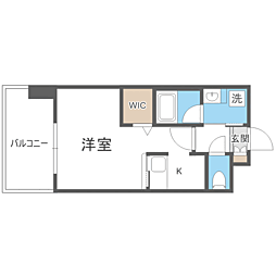 エンクレストベイ天神東2 1Kの間取図画像