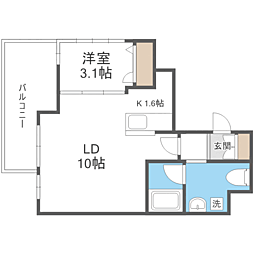 ビエネスタ千代県庁口 1LDKの間取図画像