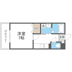 ライフフィールド諸岡 1Kの間取図画像
