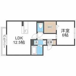 EMMA箱崎 1LDKの間取図画像