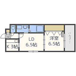 レジディア天神 1LDKの間取図画像