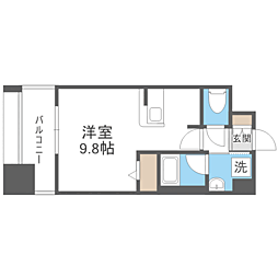 エンクレスト博多スタイル ワンルームの間取図画像