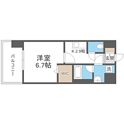 エンクレスト博多LIBERTY 1Kの間取図画像