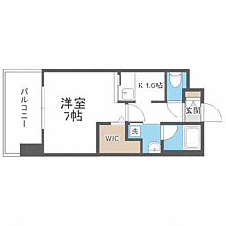 エンクレストGRAN博多駅前 1Kの間取図画像