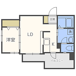 エンクレスト平尾2 1LDKの間取図画像