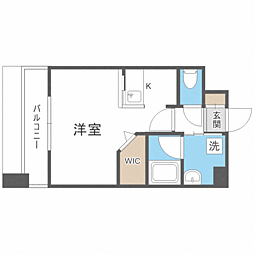 エンクレスト天神MARK 1Kの間取図画像
