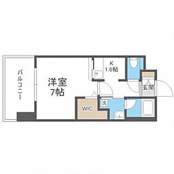 エンクレストGRAN博多駅前 1Kの間取図画像