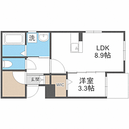 モアプラス井尻インディヴィ 1LDKの間取図画像
