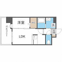 エンクレストベイ天神東2 1LDKの間取図画像