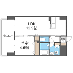 shostyleHAKATA 1LDKの間取図画像