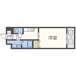 プレミアヒルズ 1Kの間取図画像