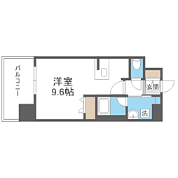エンクレスト千早 ワンルームの間取図画像