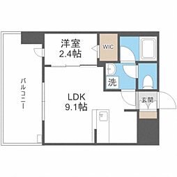 GRANFOREHakataWaterFront 1LDKの間取図画像