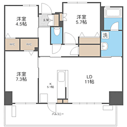 ラクレイス香椎照葉 3LDKの間取図画像