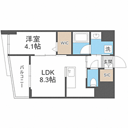 ラクレイス香椎駅前 1LDKの間取図画像