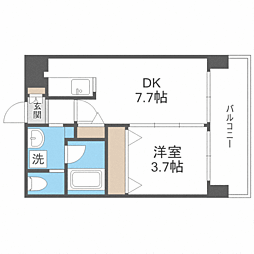 コンダクト福岡東 1DKの間取図画像