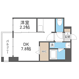 エンクレスト博多THETIME 1DKの間取図画像