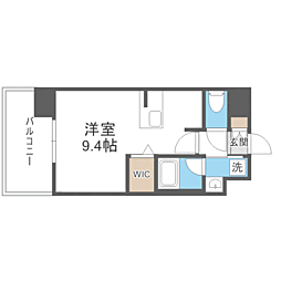 エンクレスト天神LINK ワンルームの間取図画像