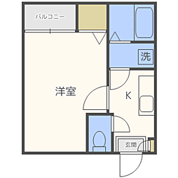コンフォートベネフィス大橋南1 1Kの間取図画像