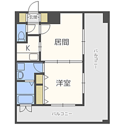 エンクレスト中呉服 2Kの間取図画像
