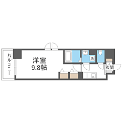 FLレジデンス1 1Kの間取図画像