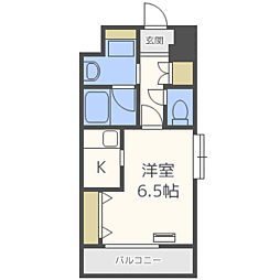 OrchidResidence上呉服 1Kの間取図画像