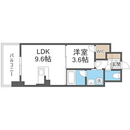 OrchidResidence上呉服 1LDKの間取図画像